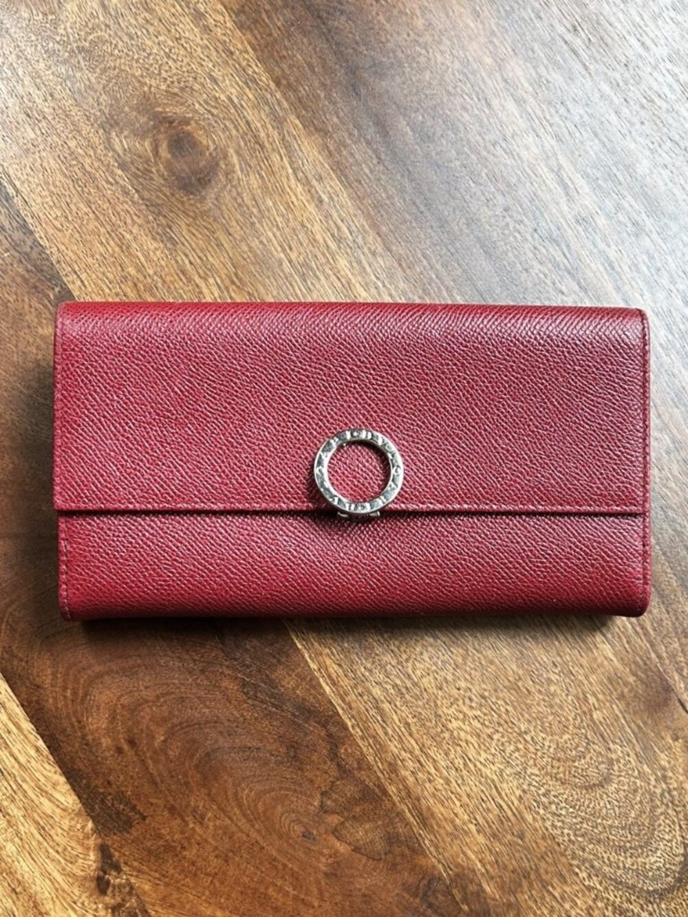 BVLGARI Clip Continental Wallet, Dark Red